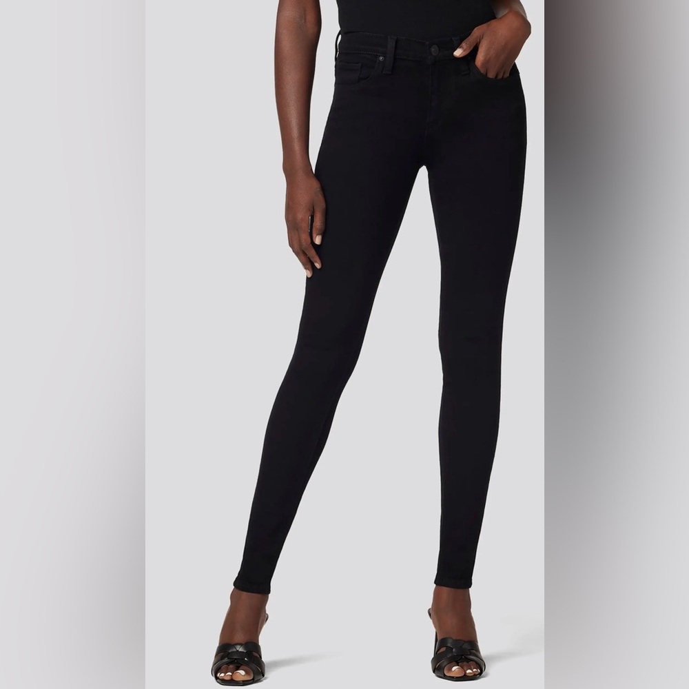 Hudson Nico Mid-Rise Super Skinny Black Jeans
